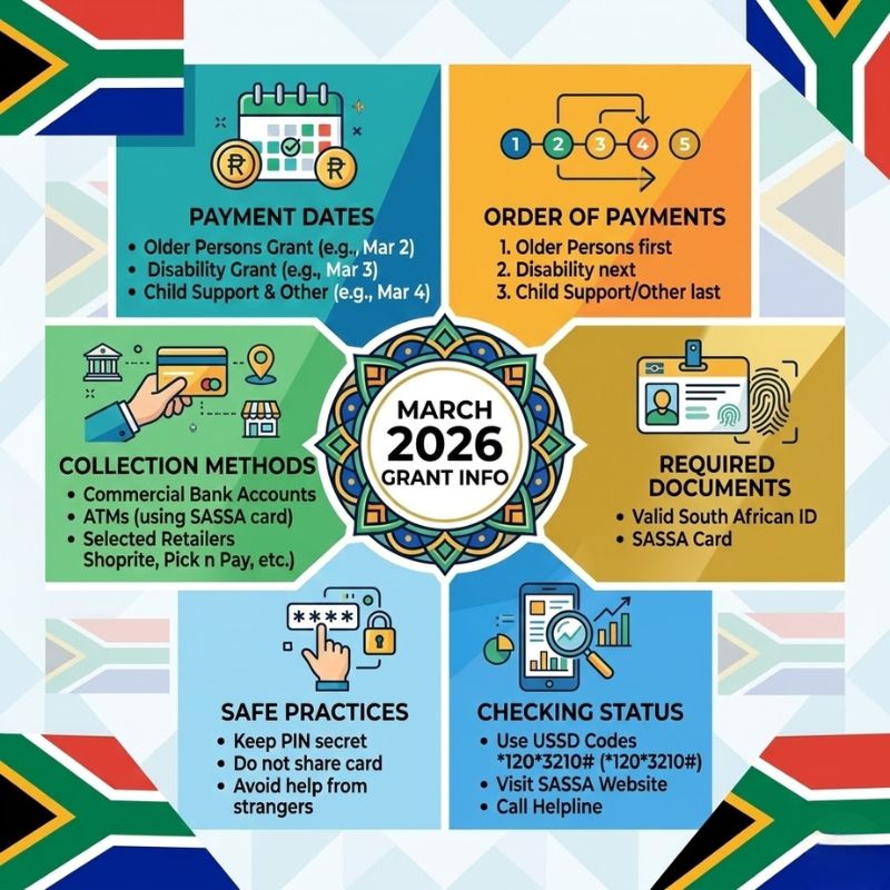 SASSA Confirms March 2026 Grant Payment Dates